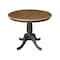 International Concepts Round 36 in Round Top Pedestal Table, 29.1 inH, Hickory/Washed Coal, 36 W, 36 L, 29.1 in H, Wood K45-36RT - alternate 1